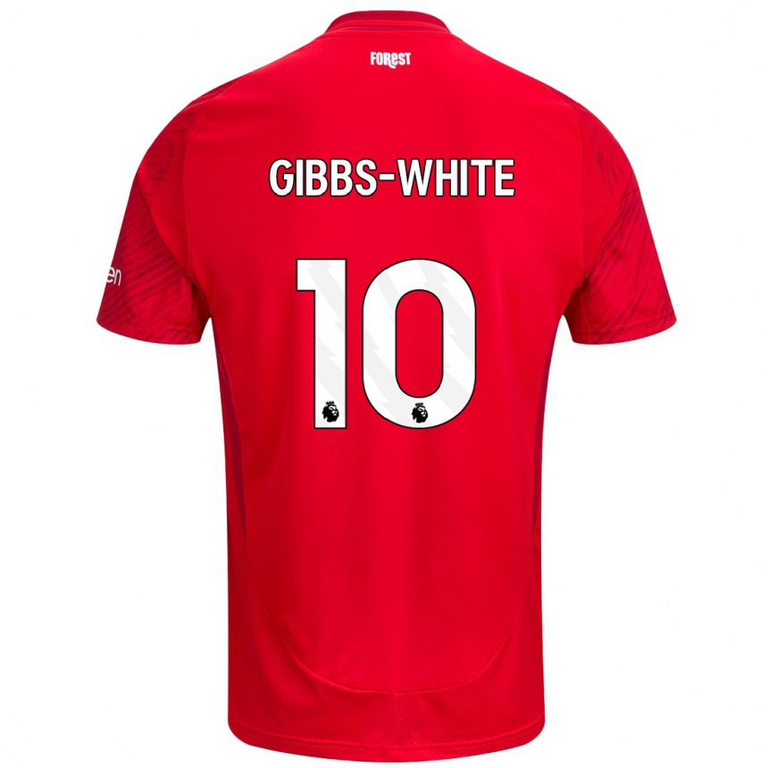 Niño Fútbol Camiseta Morgan Gibbs-White #10 Rojo Blanco 1ª Equipación 2024/25 México