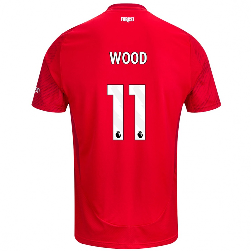 Niño Fútbol Camiseta Chris Wood #11 Rojo Blanco 1ª Equipación 2024/25 México