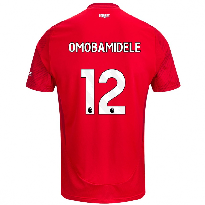 Niño Fútbol Camiseta Andrew Omobamidele #12 Rojo Blanco 1ª Equipación 2024/25 México