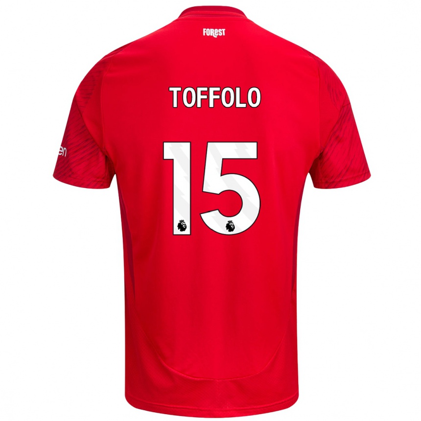 Niño Fútbol Camiseta Harry Toffolo #15 Rojo Blanco 1ª Equipación 2024/25 México