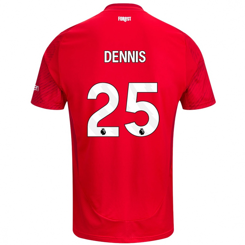 Niño Fútbol Camiseta Emmanuel Dennis #25 Rojo Blanco 1ª Equipación 2024/25 México