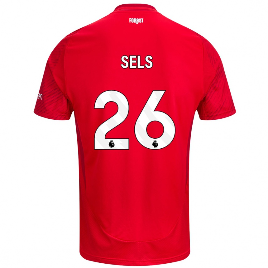 Niño Fútbol Camiseta Matz Sels #26 Rojo Blanco 1ª Equipación 2024/25 México