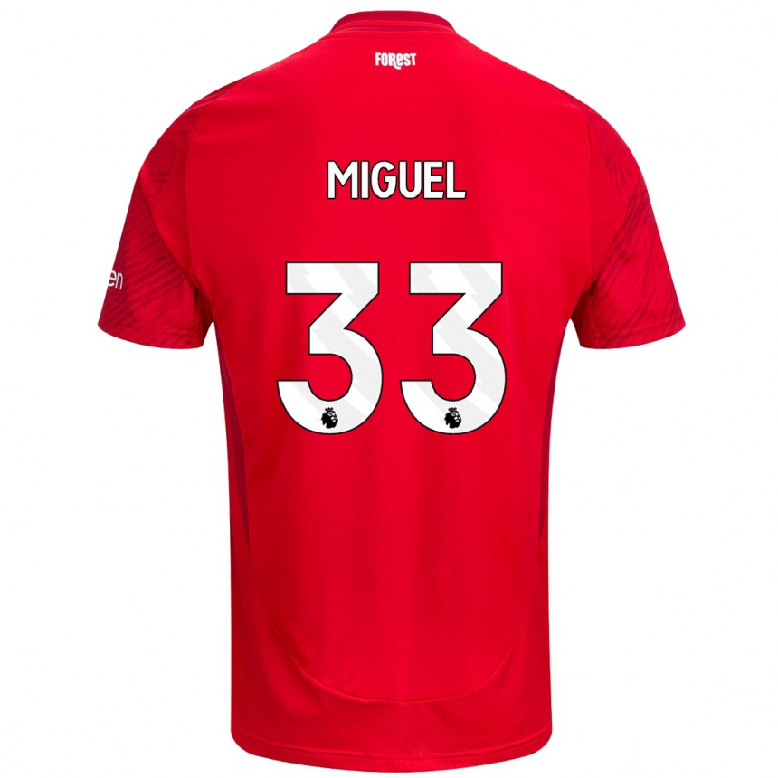 Niño Fútbol Camiseta Carlos Miguel #33 Rojo Blanco 1ª Equipación 2024/25 México