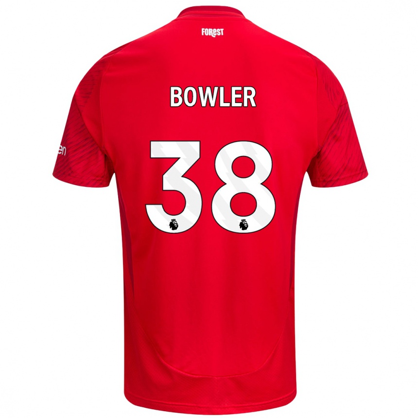 Niño Fútbol Camiseta Josh Bowler #38 Rojo Blanco 1ª Equipación 2024/25 México