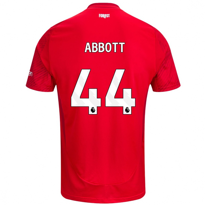 Niño Fútbol Camiseta Zach Abbott #44 Rojo Blanco 1ª Equipación 2024/25 México