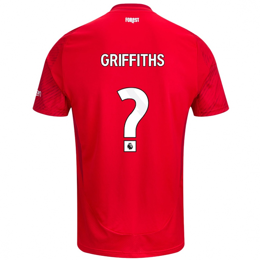 Niño Fútbol Camiseta Harry Griffiths #0 Rojo Blanco 1ª Equipación 2024/25 México