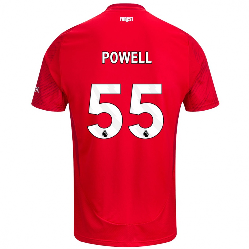 Niño Fútbol Camiseta Josh Powell #55 Rojo Blanco 1ª Equipación 2024/25 México