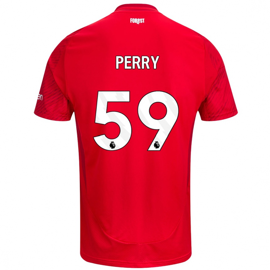 Niño Fútbol Camiseta Ben Perry #59 Rojo Blanco 1ª Equipación 2024/25 México