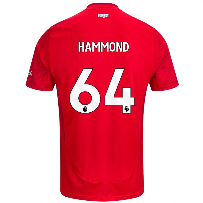 Niño Fútbol Camiseta Ben Hammond #64 Rojo Blanco 1ª Equipación 2024/25 México