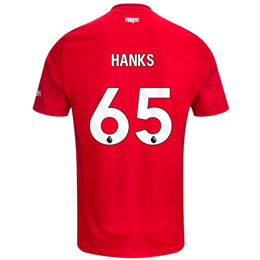 Niño Fútbol Camiseta Justin Hanks #65 Rojo Blanco 1ª Equipación 2024/25 México