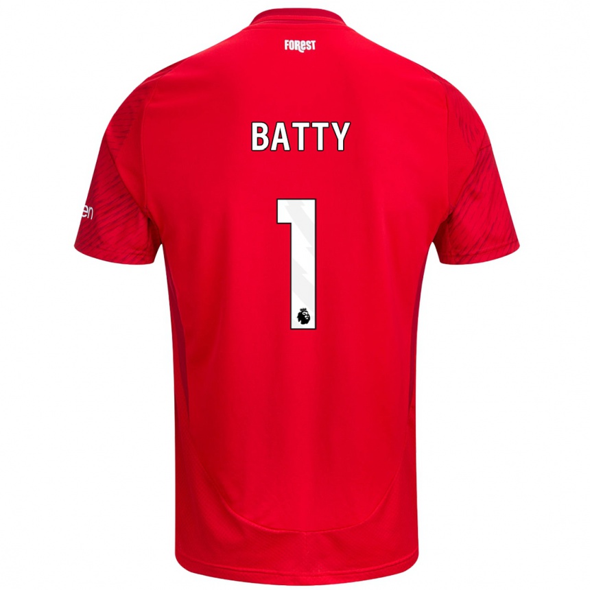 Niño Fútbol Camiseta Emily Batty #1 Rojo Blanco 1ª Equipación 2024/25 México