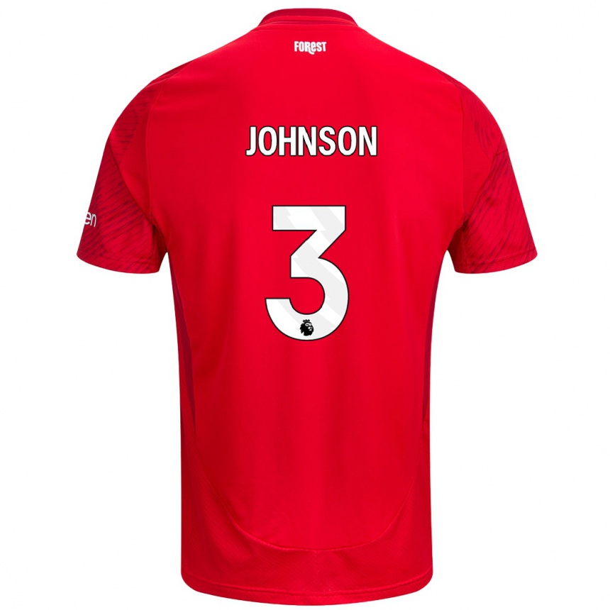 Niño Fútbol Camiseta Nat Johnson #3 Rojo Blanco 1ª Equipación 2024/25 México