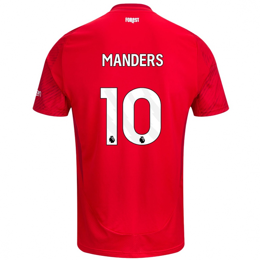 Niño Fútbol Camiseta Holly Manders #10 Rojo Blanco 1ª Equipación 2024/25 México