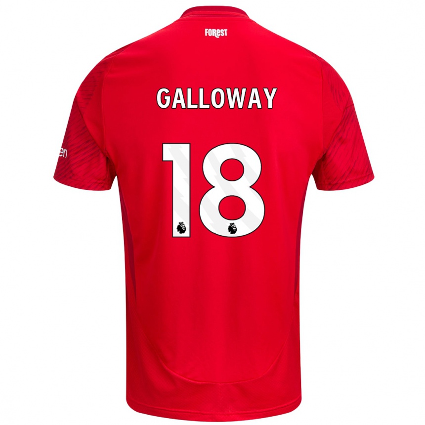 Niño Fútbol Camiseta Bridget Galloway #18 Rojo Blanco 1ª Equipación 2024/25 México