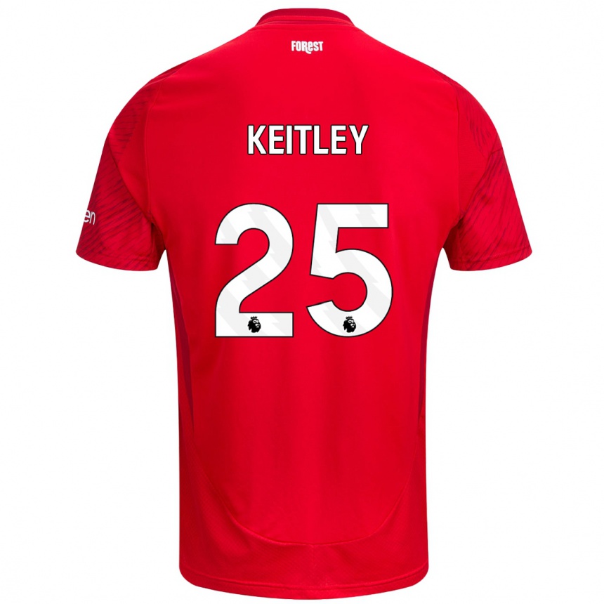 Niño Fútbol Camiseta Alice Keitley #25 Rojo Blanco 1ª Equipación 2024/25 México