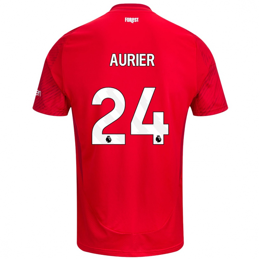 Niño Fútbol Camiseta Serge Aurier #24 Rojo Blanco 1ª Equipación 2024/25 México