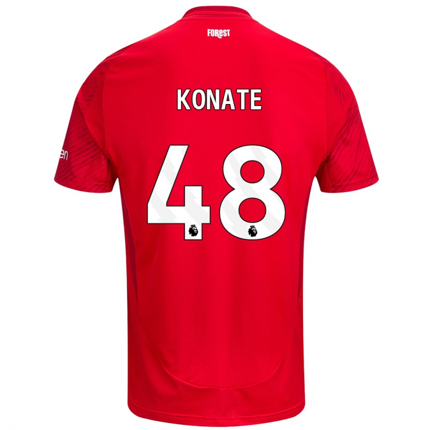 Niño Fútbol Camiseta Ateef Konaté #48 Rojo Blanco 1ª Equipación 2024/25 México