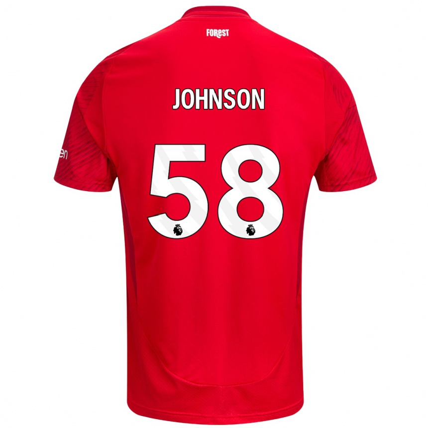 Niño Fútbol Camiseta Pharrell Johnson #58 Rojo Blanco 1ª Equipación 2024/25 México