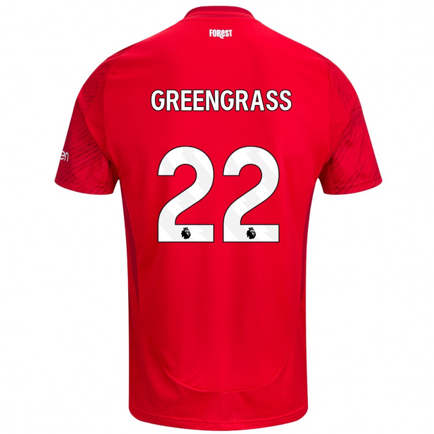 Niño Fútbol Camiseta Charlotte Greengrass #22 Rojo Blanco 1ª Equipación 2024/25 México