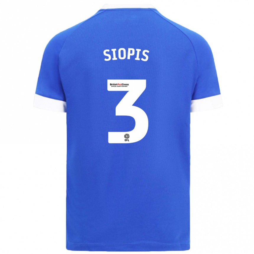 Niño Fútbol Camiseta Manolis Siopis #3 Azul Cielo 1ª Equipación 2024/25 México