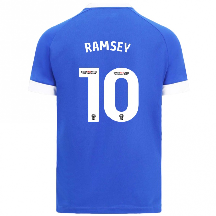 Niño Fútbol Camiseta Aaron Ramsey #10 Azul Cielo 1ª Equipación 2024/25 México