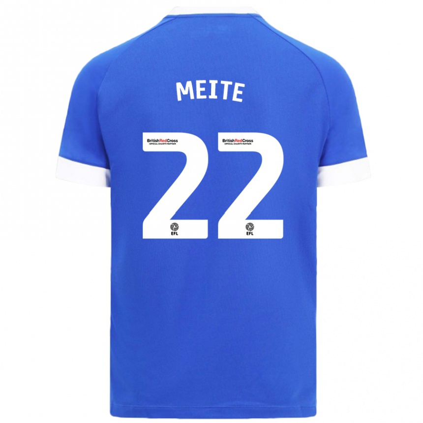 Niño Fútbol Camiseta Yakou Méïté #22 Azul Cielo 1ª Equipación 2024/25 México