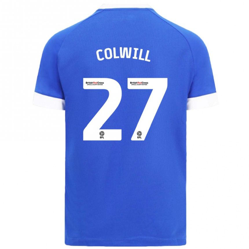 Niño Fútbol Camiseta Rubin Colwill #27 Azul Cielo 1ª Equipación 2024/25 México