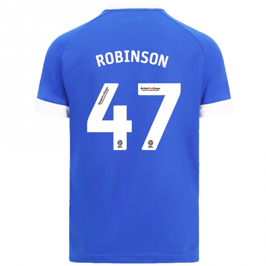 Niño Fútbol Camiseta Callum Robinson #47 Azul Cielo 1ª Equipación 2024/25 México