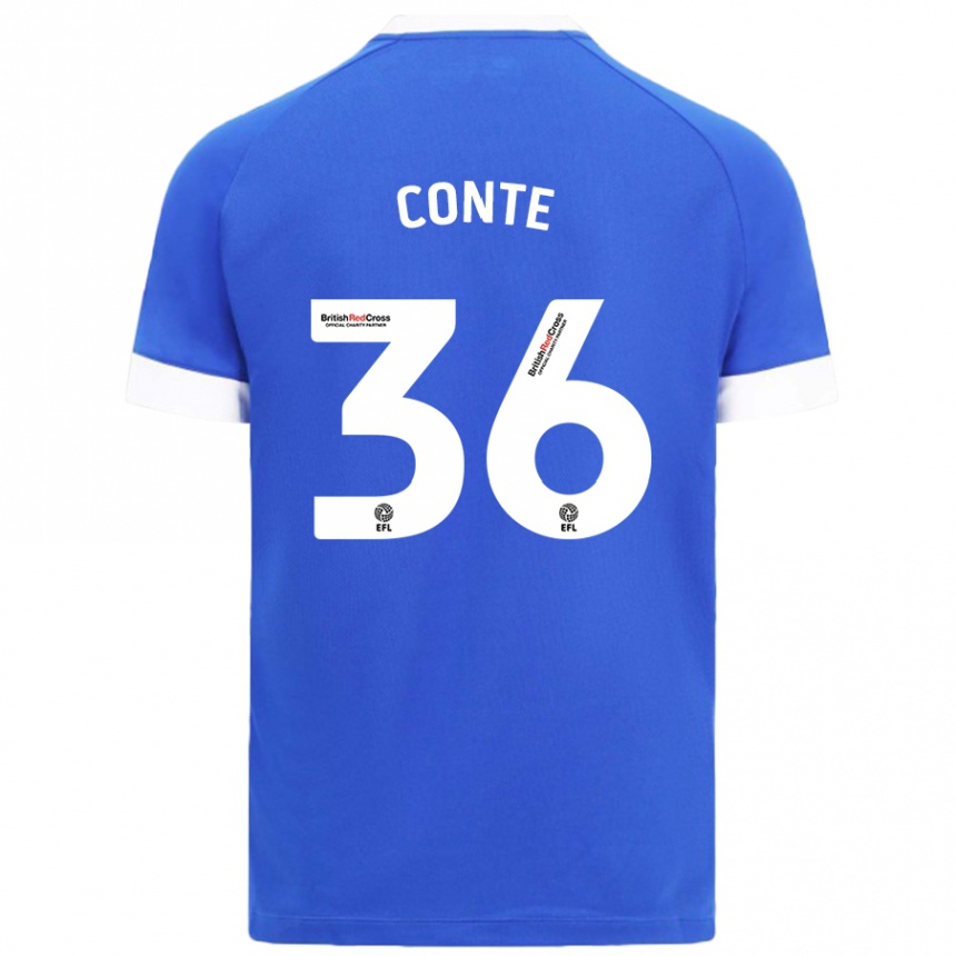 Niño Fútbol Camiseta Raheem Conte #36 Azul Cielo 1ª Equipación 2024/25 México