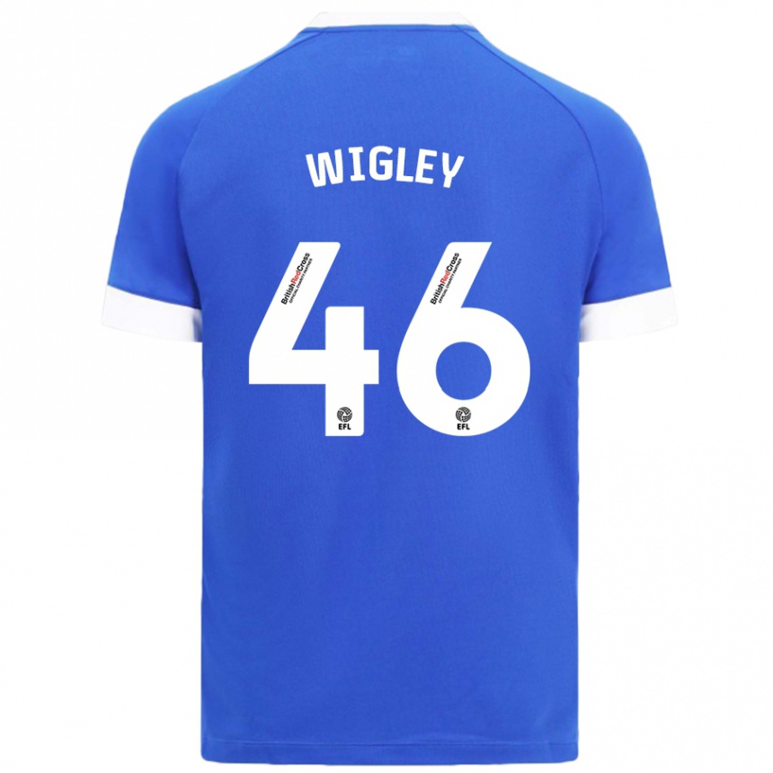 Niño Fútbol Camiseta Morgan Wigley #46 Azul Cielo 1ª Equipación 2024/25 México