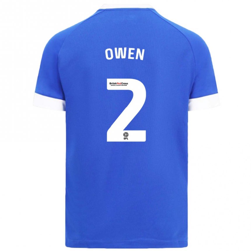 Niño Fútbol Camiseta Lisa Owen #2 Azul Cielo 1ª Equipación 2024/25 México