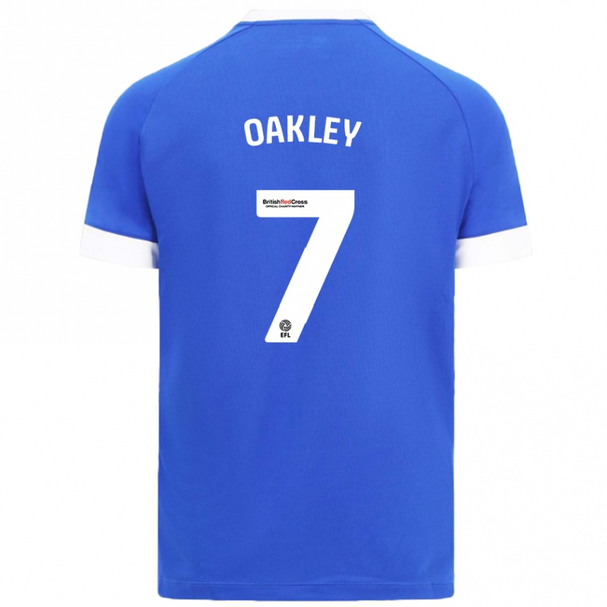 Niño Fútbol Camiseta Rhianne Oakley #7 Azul Cielo 1ª Equipación 2024/25 México