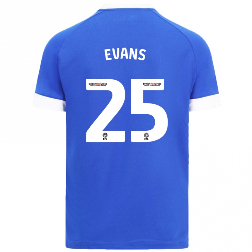 Niño Fútbol Camiseta Kieron Evans #25 Azul Cielo 1ª Equipación 2024/25 México