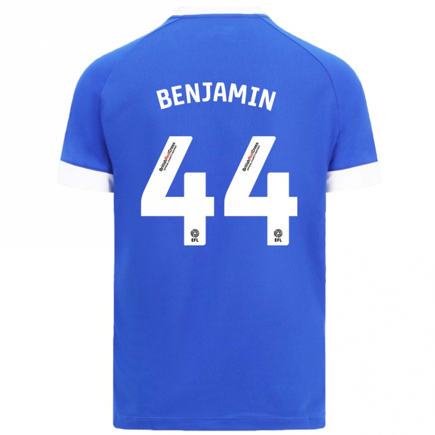 Niño Fútbol Camiseta Xavier Benjamin #44 Azul Cielo 1ª Equipación 2024/25 México