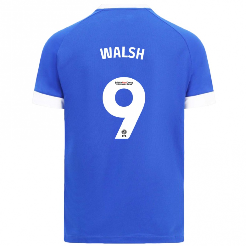 Niño Fútbol Camiseta Catherine Walsh #9 Azul Cielo 1ª Equipación 2024/25 México