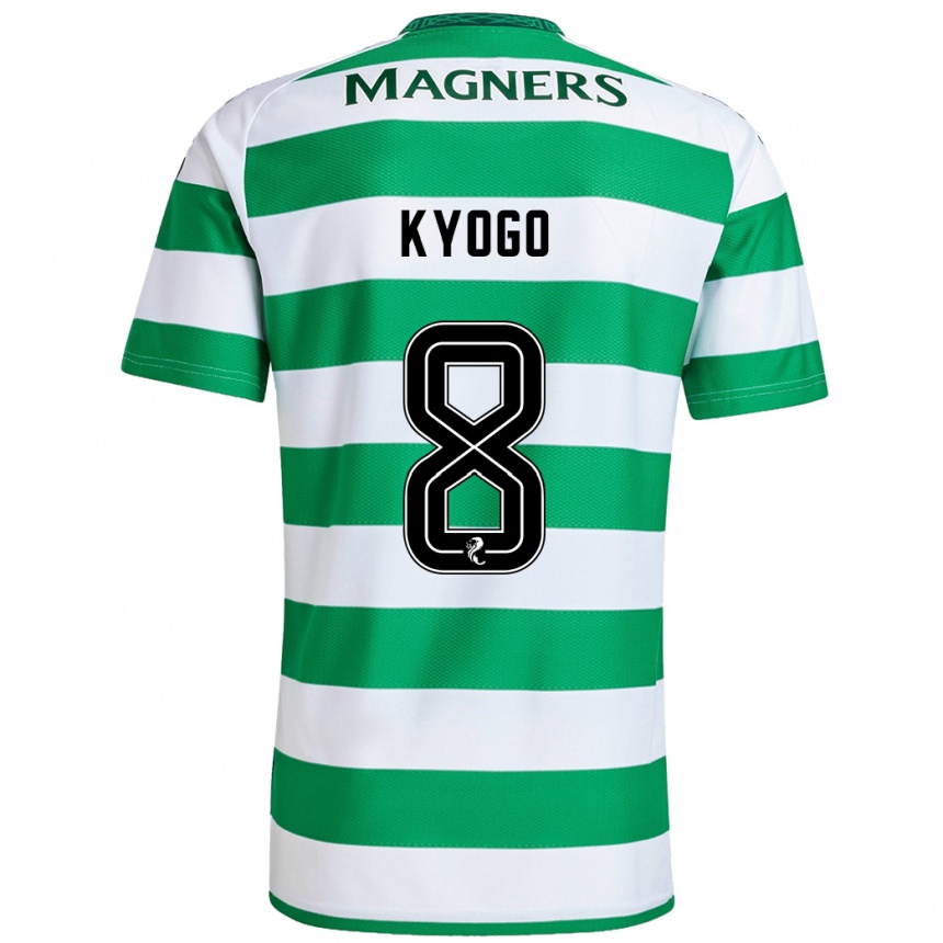 Niño Fútbol Camiseta Kyogo Furuhashi #8 Verde Blanco 1ª Equipación 2024/25 México