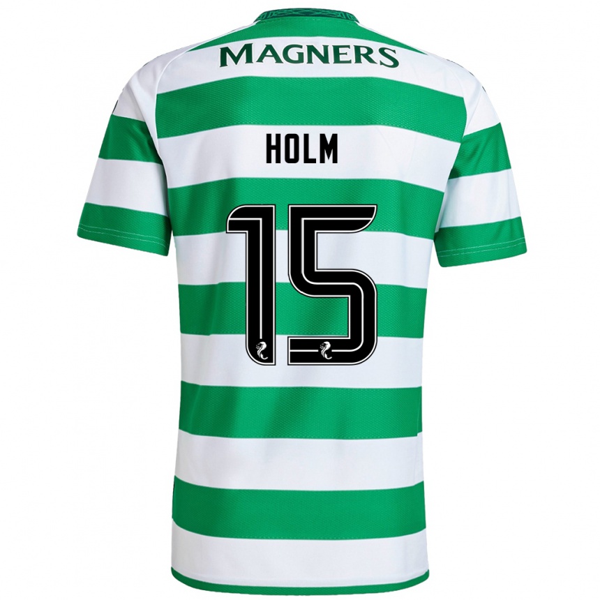 Niño Fútbol Camiseta Odin Thiago Holm #15 Verde Blanco 1ª Equipación 2024/25 México