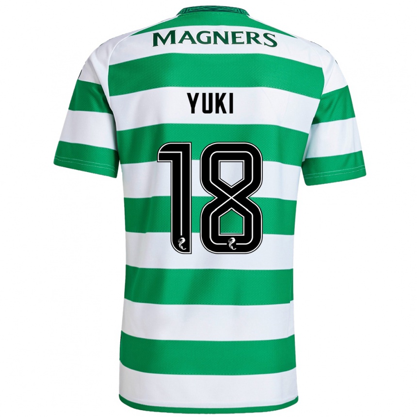 Niño Fútbol Camiseta Yuki Kobayashi #18 Verde Blanco 1ª Equipación 2024/25 México