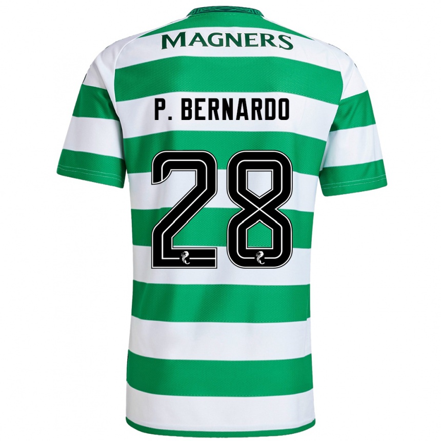 Niño Fútbol Camiseta Paulo Bernardo #28 Verde Blanco 1ª Equipación 2024/25 México