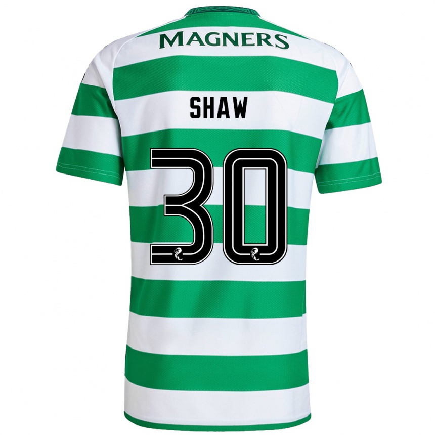 Niño Fútbol Camiseta Liam Shaw #30 Verde Blanco 1ª Equipación 2024/25 México