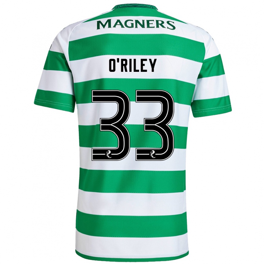 Niño Fútbol Camiseta Matt O'riley #33 Verde Blanco 1ª Equipación 2024/25 México