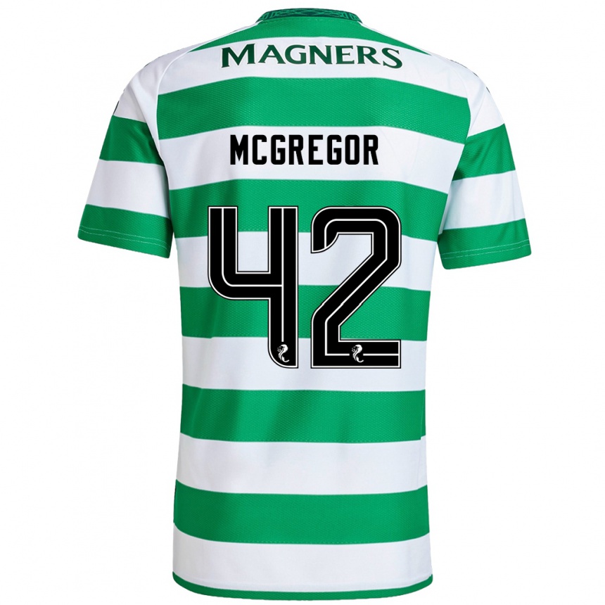 Niño Fútbol Camiseta Callum Mcgregor #42 Verde Blanco 1ª Equipación 2024/25 México