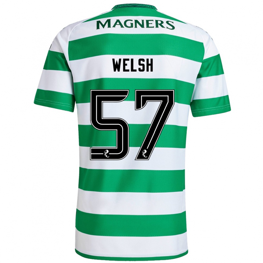 Niño Fútbol Camiseta Stephen Welsh #57 Verde Blanco 1ª Equipación 2024/25 México