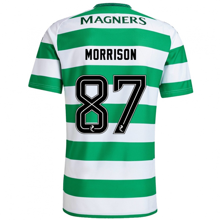 Niño Fútbol Camiseta Joe Morrison #87 Verde Blanco 1ª Equipación 2024/25 México