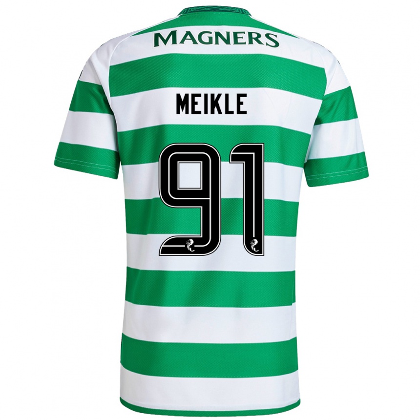 Niño Fútbol Camiseta Jamie Meikle #91 Verde Blanco 1ª Equipación 2024/25 México