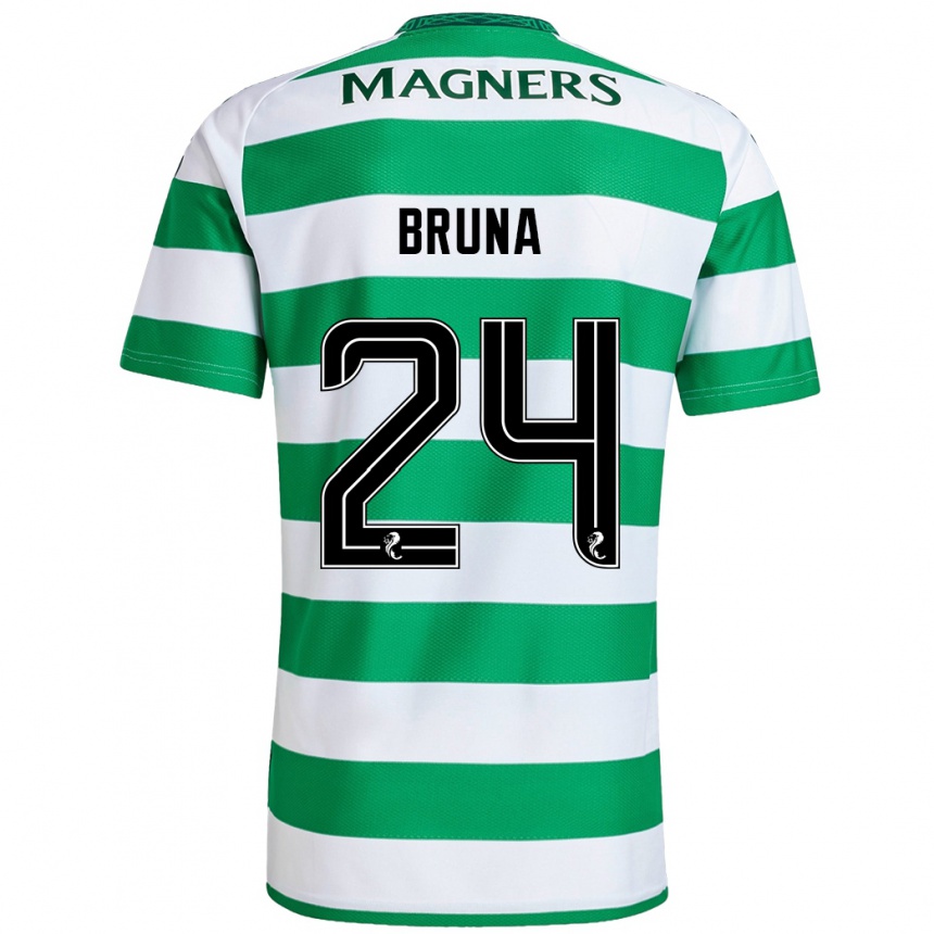 Niño Fútbol Camiseta Bruna Lourenço #24 Verde Blanco 1ª Equipación 2024/25 México