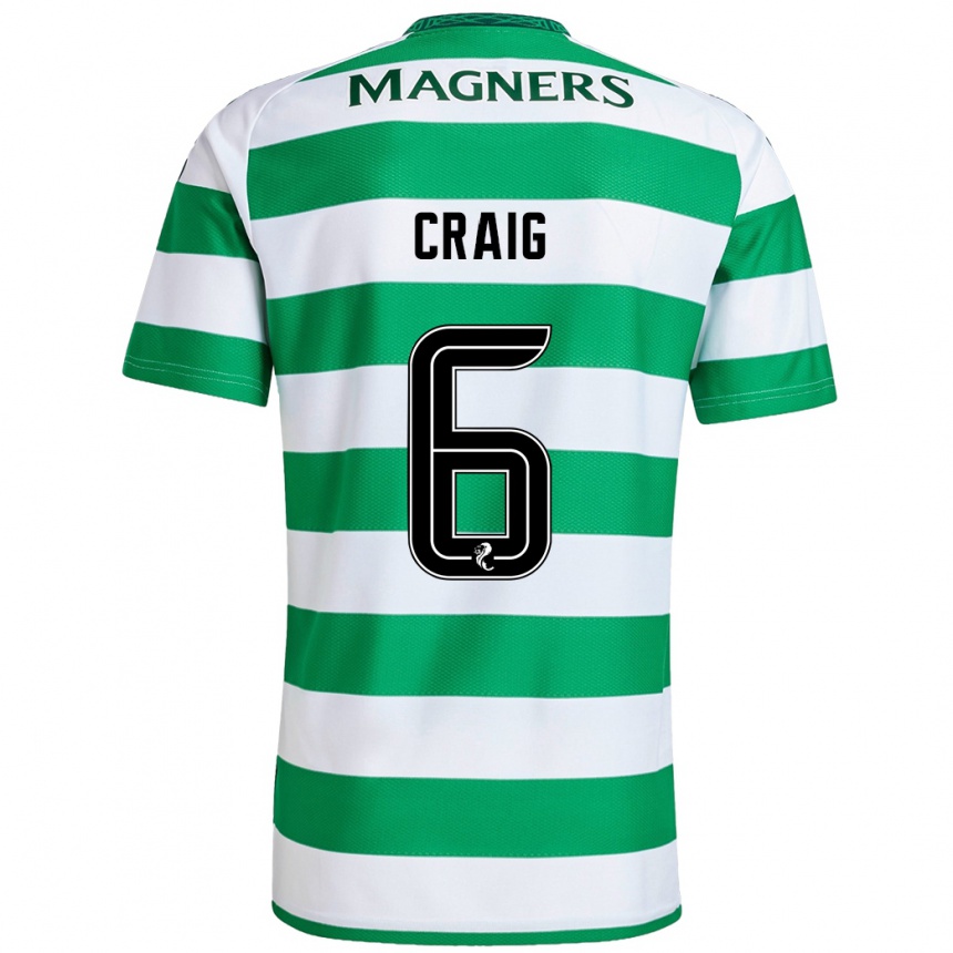 Niño Fútbol Camiseta Chloe Craig #6 Verde Blanco 1ª Equipación 2024/25 México