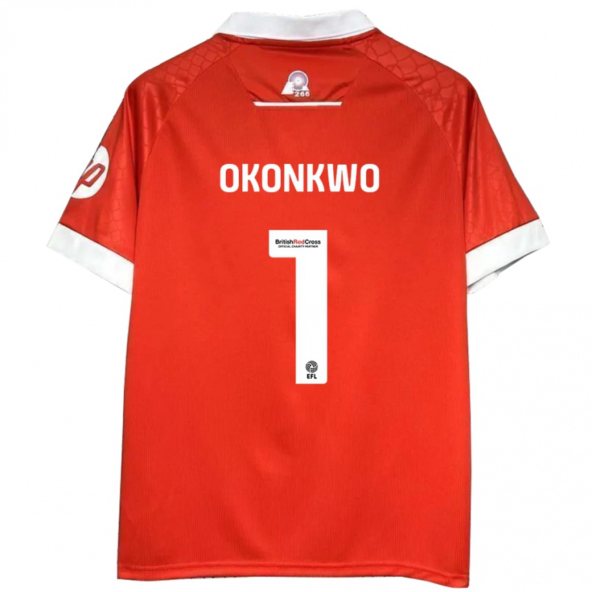 Niño Fútbol Camiseta Arthur Okonkwo #1 Rojo Blanco 1ª Equipación 2024/25 México