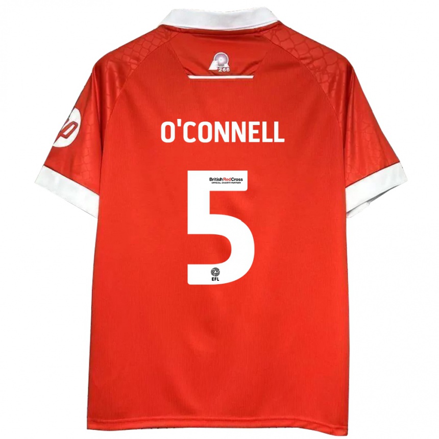 Niño Fútbol Camiseta Eoghan O'connell #5 Rojo Blanco 1ª Equipación 2024/25 México