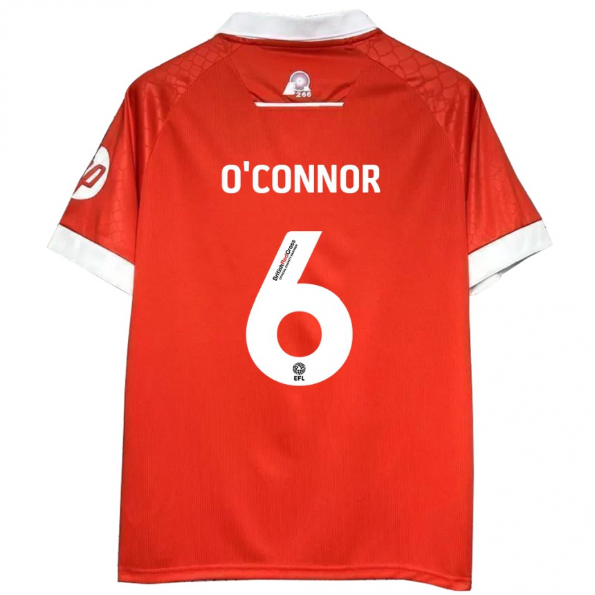 Niño Fútbol Camiseta Thomas O'connor #6 Rojo Blanco 1ª Equipación 2024/25 México